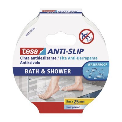 Cinta antideslizante baño y ducha transparente 5 m x 25 mm