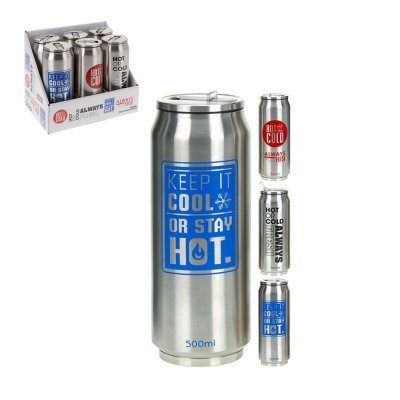 Taza térmica modelo lata con boquilla 500 ml modelos surtidos