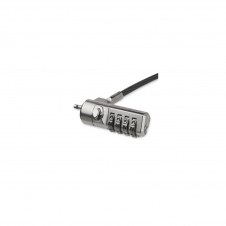 StarTech.com Cable de seguridad para portatil con bisagra giratoria con candado de combinacion de 4 digitos negro plata LTLOCK4D