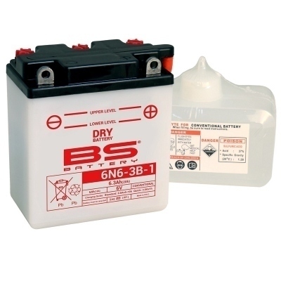 BS BATTERY Battery Conventional with Acid Pack - 6N6-3B-1 310519