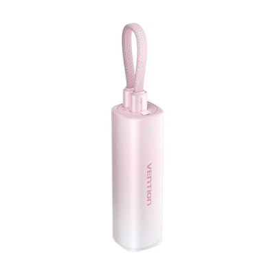 Vention PowerBank 5000mAh - USB-C, Lightning - Carga Rapida 20W - Color Rosa