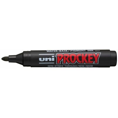 Uni-ball PM-122 Marcador de Tinta Pigmentada - Punta de Bala 1.2-1.8mm - Ideal para Pizarras de Papel - Tinta Inodora - Color Negro