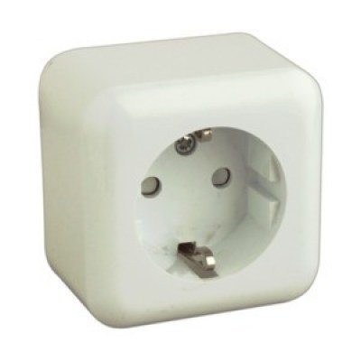 Base Enchufe Schuko Superficie BLANCO