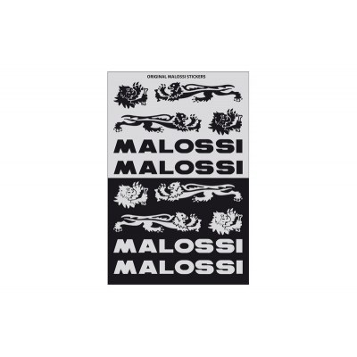 MALOSSI Sticker Sheets Black/Silver x3 3314154T