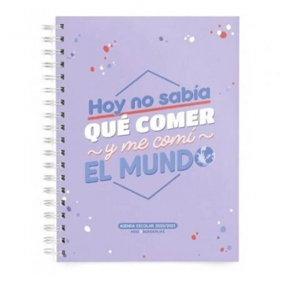 AGENDA ESCOLAR 2020/2021 MIQUEL RIUS 26019 MISS BORDERLIKE COMER EL MUNDO - SEPT 20/AGOSTO 21 - SEMANA VISTA - 155*213MM - 90G/M2