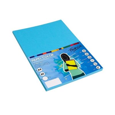 FABRISA Paq.100h papel color 80g A4 azul turquesa