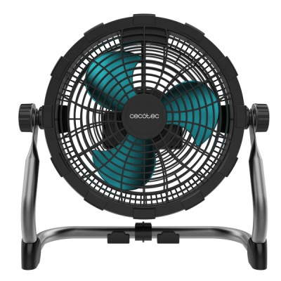 Cecotec ProIndustry Portable Ventilador Industrial de Suelo Inalambrico con 3 Aspas - Bateria de 12.000mAh - 9 Velocidades - Diametro de 10 - Rejilla Protectora - Inclinacion Ajustable - Color Negro