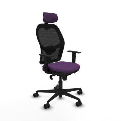 Jorquera sincro malla negra bali morado brazos 1D base nailon cabecero 2D ruedas 65mm nailon