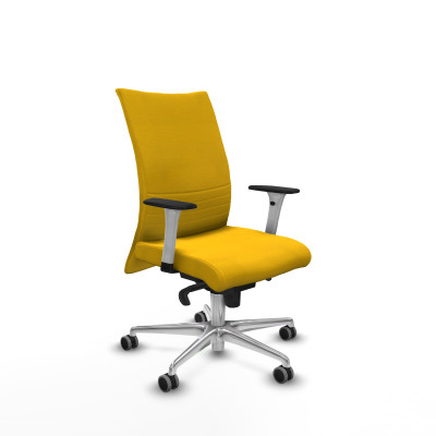 Albacete confidente sincro bali amarillo brazos 1D blancos base aluminio ruedas 65mm engomadas