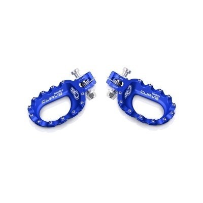 S3 Curve Footrests Aluminium Blue ESK-970-U