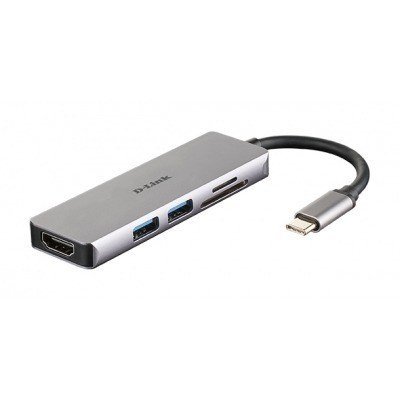 D-Link - DUB-M530 base para portátil y replicador de puertos Alámbrico USB 3.2 Gen 1 (3.1 Gen 1) Type-C Aluminio