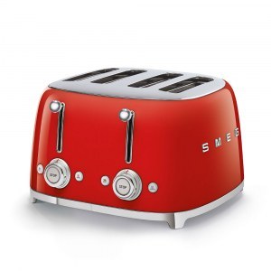 Tostador Smeg TSF03RDEU, 4 ranuras, 2000W, rojo