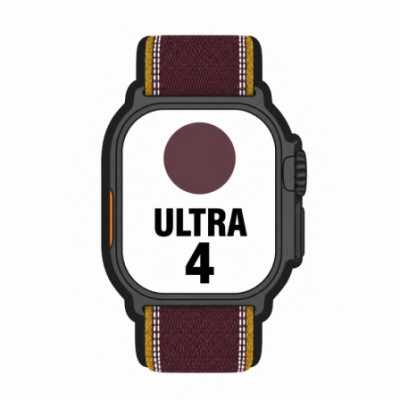Apple Watch Ultra 4/ GPS/ 49mm/ Caja de Titanio Negro/ Correa Loop Trail Burdeos M/L