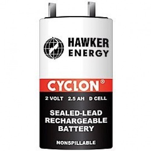Bateria PLOMO 2Vdc 2,5Ah CYCLON medidas 34x60mm