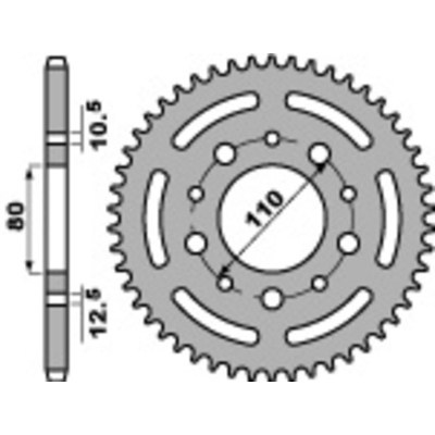 Corona PBR acero estándar 4350 - Paso 525 4350.46.C45