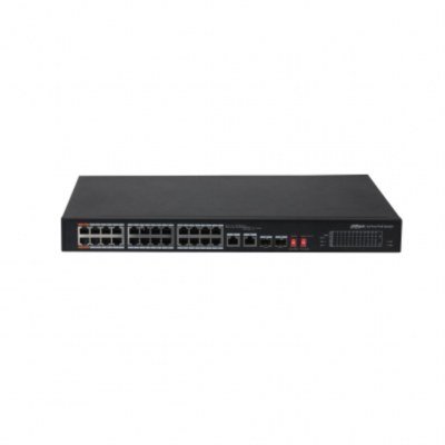 Switch dahua dh - pfs3226 - 24et - 240 poe 24 puertos gigabit ethernet 2 puertos sfp