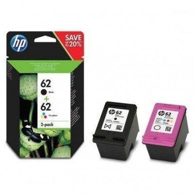 HP 62 Negro + Color Pack de 2 Cartuchos de Tinta Originales - N9J71AE