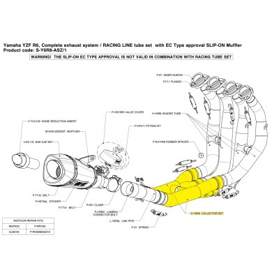 Tubo de unión AKRAPOVIC C-Y6R8