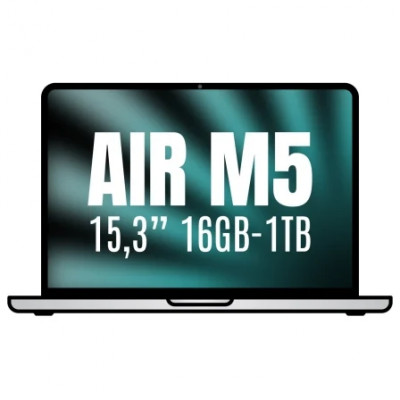 Apple Macbook Air 15,3/ M5 10-Core CPU/ 16GB/ 1TB SSD/ 10-Core GPU/ Plata