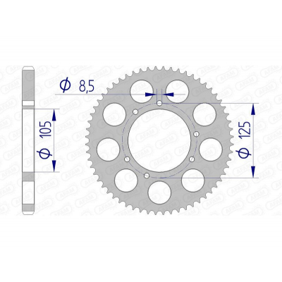 Corona AFAM aluminio 48200 - Paso 428 48200-60