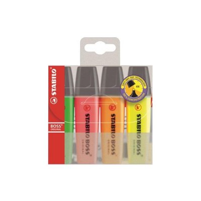 Marcadores Fluorescentes Stabilo Boss Original/ 4 unidades/ Colores Surtidos