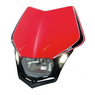 RACETECH V-Face Headlight Led Red R-MASKRSNR009