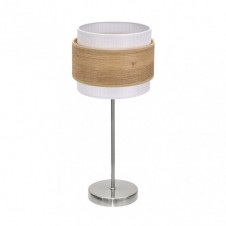 Sobremesa Myriam 1xe14 Niquel/Madera Clara 47x18x18 cm
