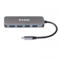 HUB USB-C D-LINK DUB-2340 A 3xUSB3.0 1xUSB-C PD 60W