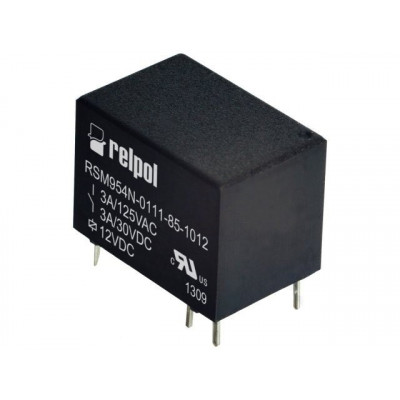 RELÉ 12Vdc 1Cto SPDT 3A/125Vac Cto.Impreso Relpol RSM954N0111851012