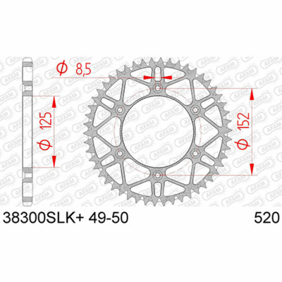 Corona AFAM acero ultraligera autolimpiable 38300 - Paso 520 38300SLK+49