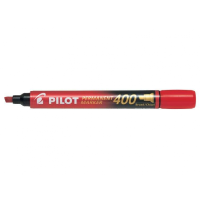 Pilot Rotulador Permanente 400 - Punta Biselada 4,5mm - Trazo 4mm - Color Rojo