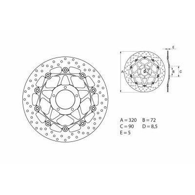 Disco de freno flotante Brembo 78B40880 78B40880