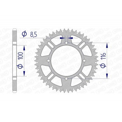 Corona AFAM aluminio ultraligera autolimpiable 17104 - Paso 420 17104+54