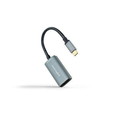 Nanocable - CONVERSOR USB-C A DP 8K ALUMINIO GRIS 15 CM
