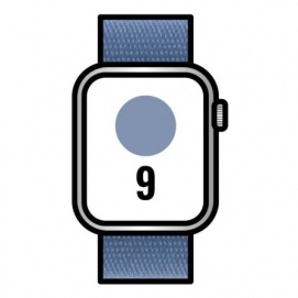 Apple Watch Series 9/ GPS/ 41mm/ Caja de Aluminio Plata/ Correa Deportiva Loop azul Invierno