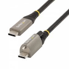 StarTech.com Cable de 1m USB-C con Tornillo Superior de Fijación -10Gbps - Cable Tipo C USB 3.1/3.2 Gen 2 - con Carga por Entrega de Alimentación PD