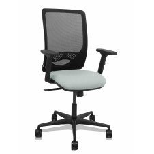 Piqueras y Crespo Silla Zulema sincro malla negra asiento bali gris claro brazos 2D ruedas 65mm