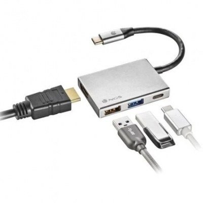 Docking USB 3.0 Tipo-C NGS WonderDock4/ 2 Puerto USB/ 1 Puerto USB-Tipo-C/ 1 HDMI/ 1 USB PD/ Gris