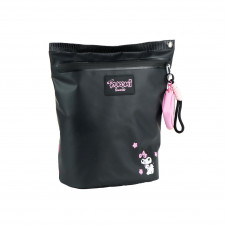 Mochila Casual Kuromi Sanrio Negra con Monedero Rosa y Tirantes Ajustables