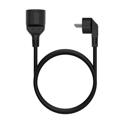 AISENS - CABLE ALARGADOR DE ALIMENTACION SCHUKO, CEE7/M-CEE7/H, NEGRO,