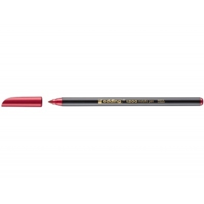 Edding 1200 Rotulador Permanente - Punta Redonda - Trazo entre 1 y 3 mm. - Tinta con Base de Agua - Color Rojo Metalizado