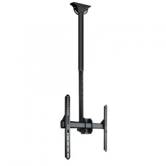 Soporte de techo TooQ LPCE1155TSLI-B, 32-55 pulgadas, hasta 50 kg, VESA 400 x 400 mm, giro ±180°, incl. 0°/-25°, mástil 1060-1560 mm, negro