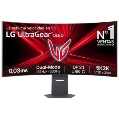 Monitor Gaming Curvo LG UltraFine 45GX950A-B 45/ 5K2K/ 0.03ms/ 330Hz/ OLED/ Multimedia/ Regulable en altura/ Negro