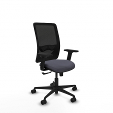 Piqueras y Crespo Zulema sincro malla negra bali gris oscuro brazos 2D base nailon ruedas 65mm nailon