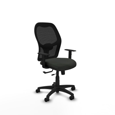 Alocén traslack malla negra bali negro brazos 1D base poliamida ruedas nailon 50mm