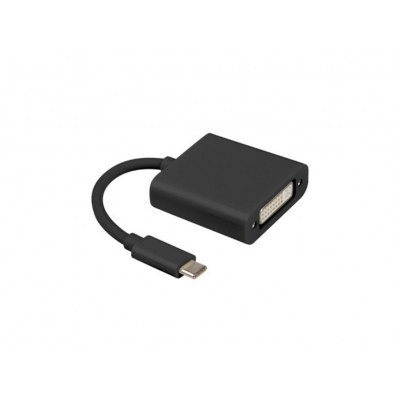 Adaptador usb lanberg usb tipo c macho 3.1 a dvi - i hembra (24+5) dual link 15cm negro