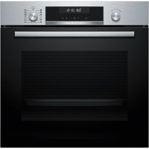 Horno Bosch HBG578ES3, 60 x 60 cm, multifunción, clase A, 71 litros, Pirolítico, display, cristal negro y acero inox
