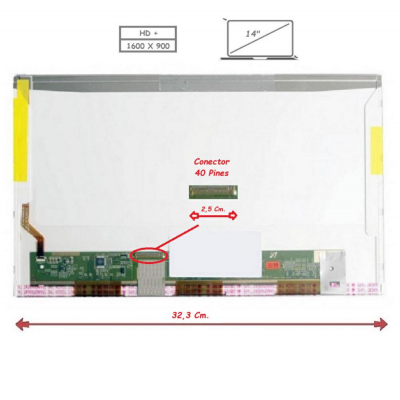 Pantalla para portátil LED 14\ 40 Pines HD+ Sin Brackets