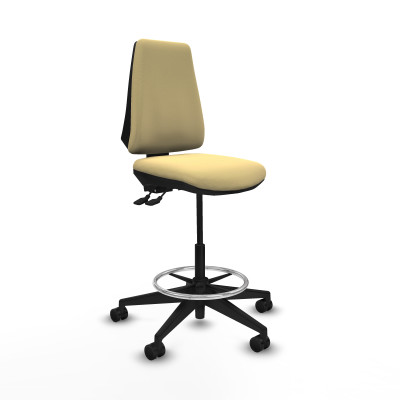 Taburete Elche AS similpiel crema base piramidal ruedas 65mm nailon