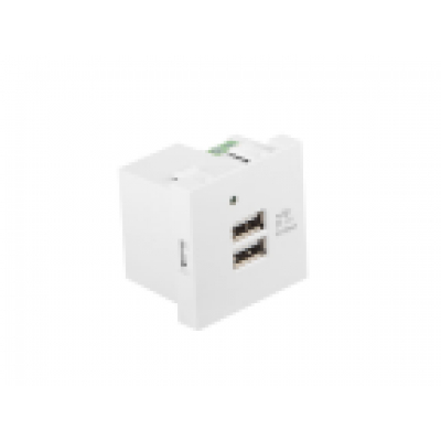 ROSETA PARED LANBERG 230V 2 X USB 5V 2.1A BLANCO